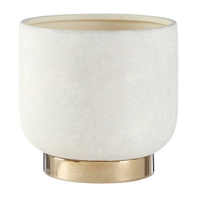 White and Gold Large Ceramic Planter | Callie