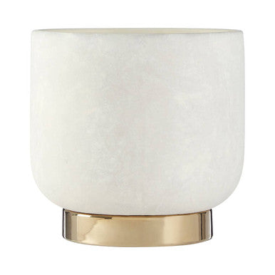 White and Gold Large Ceramic Planter | Callie