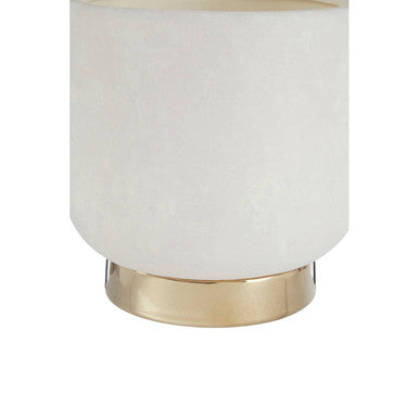White and Gold Large Ceramic Planter | Callie