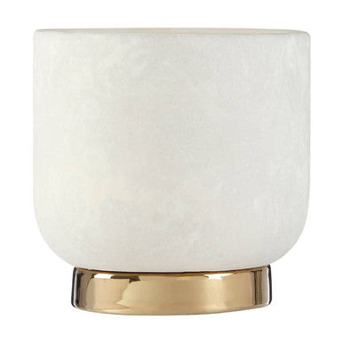 White and Gold Small Ceramic Planter | Callie