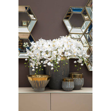 Grey and Gold Large Vase | Cyrus