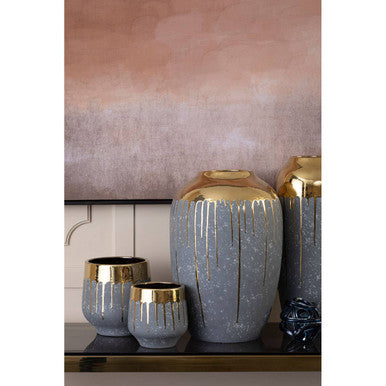 Grey and Gold Large Vase | Cyrus