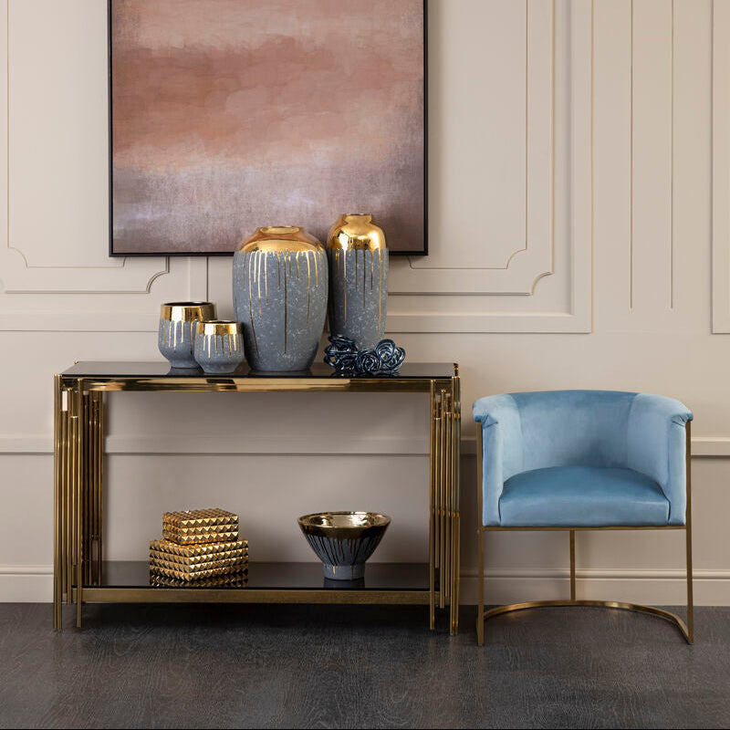 Grey and Gold Large Vase | Cyrus