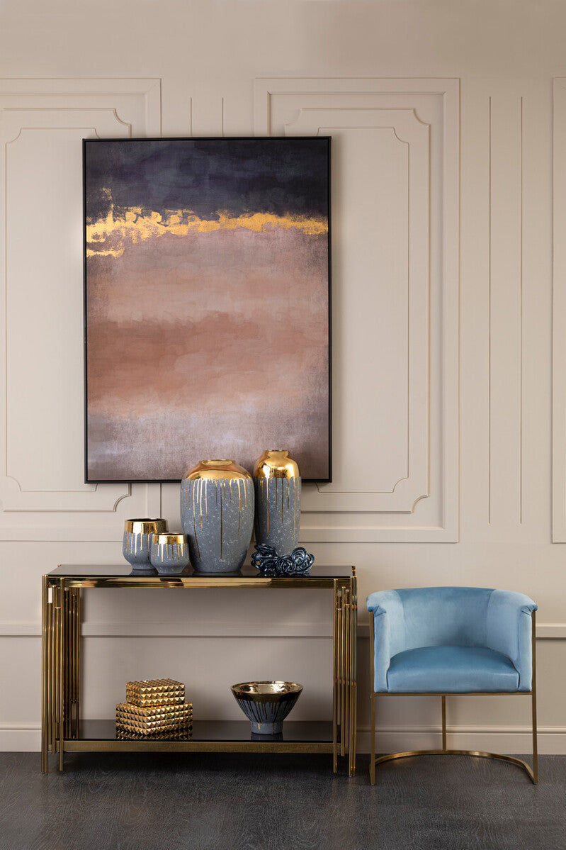 Grey and Gold Large Vase | Cyrus