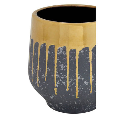 Large Grey and Gold Finish Planter | Cyrus