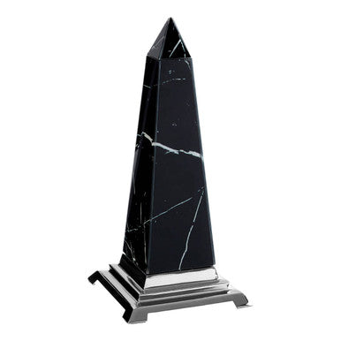 Small Black Marble Design Obelisk Sculpture | Renata