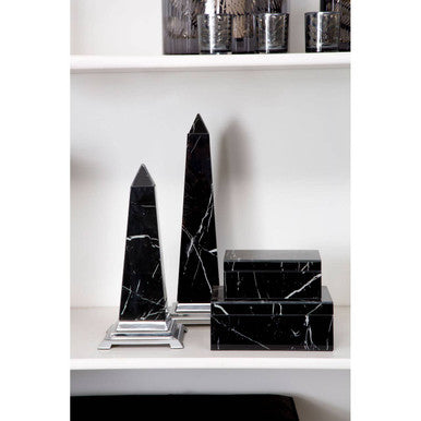 Large Black Marble Design Obelisk Sculpture | Renata