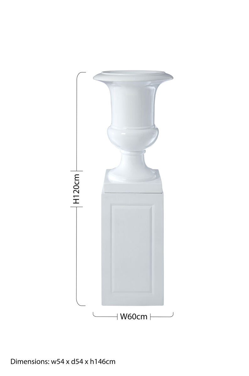 White Planter with Pillar | Josten