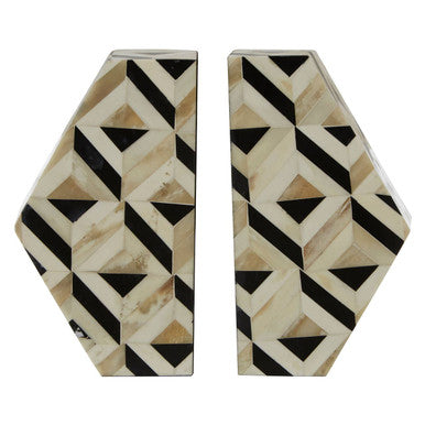 Ivory and Black Set of 2 Bookends | Harlo