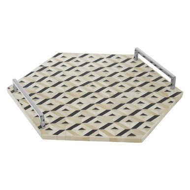 Ivory and Black Hexagon Tray | Harlo