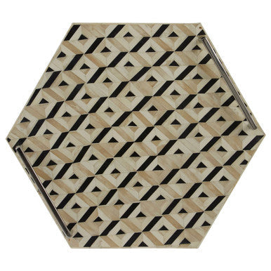 Ivory and Black Hexagon Tray | Harlo
