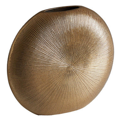 Small Gold Finish Round Vase | Estrella