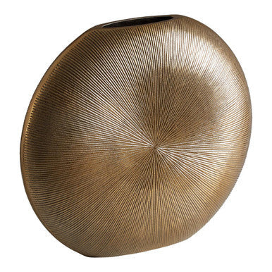Large Gold Finish Round Vase | Estrella