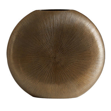 Large Gold Finish Round Vase | Estrella