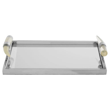 Mirrored Tray with Acrylic Horn Handles | Herne