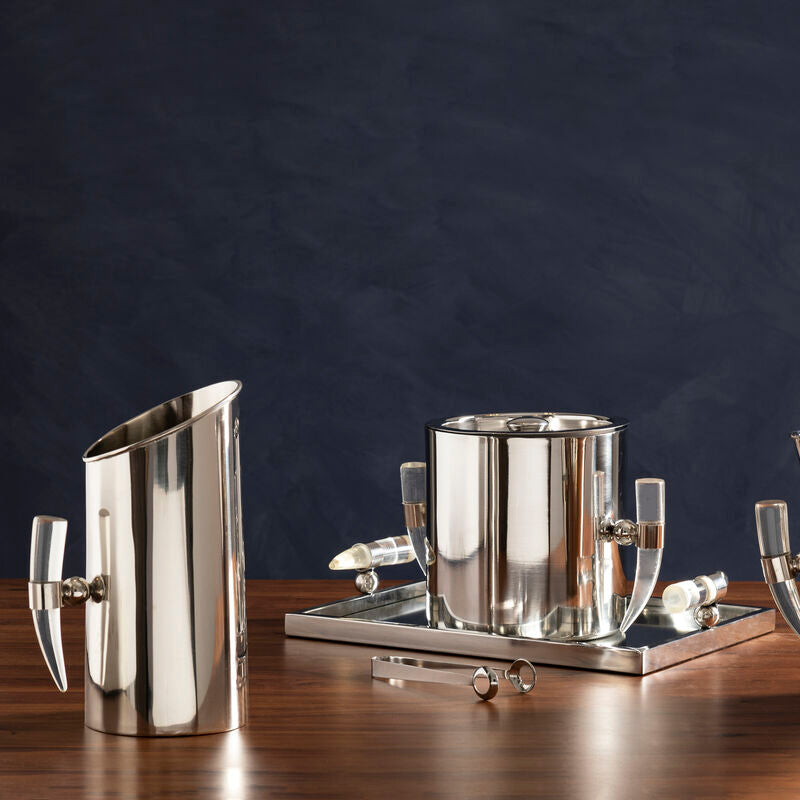 Mirrored Tray with Acrylic Horn Handles | Herne