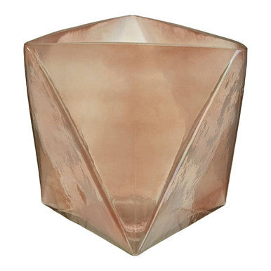 Small Pink Glass Candle Holder | Rambia