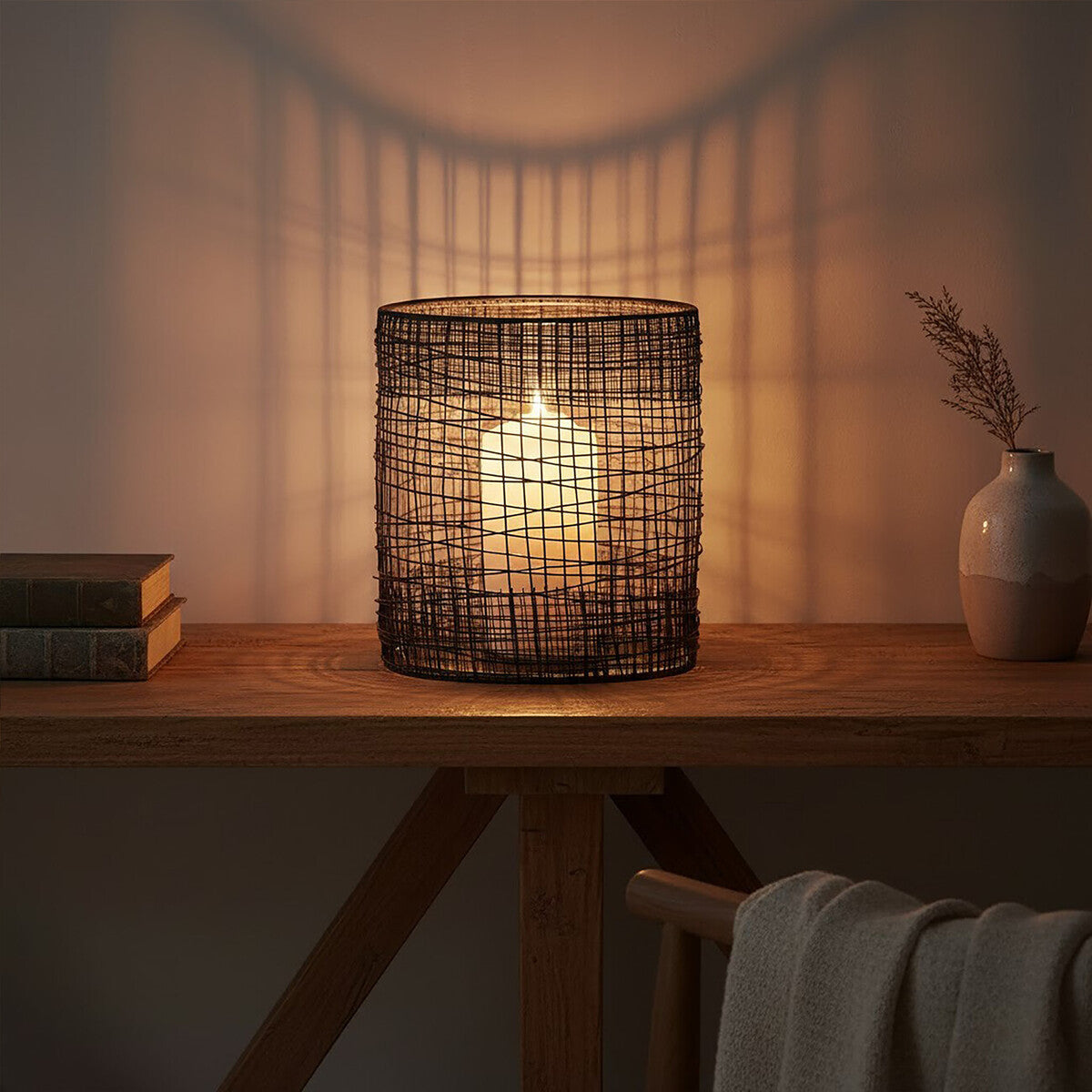 Woven Wire Candle Holder with Glass Insert | Trento