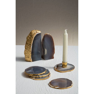Grey and Gold Bookends | Bowerbird Agata