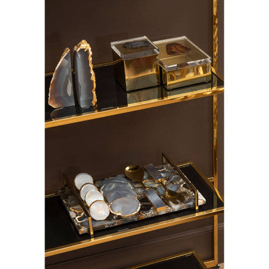 Grey and Gold Bookends | Bowerbird Agata