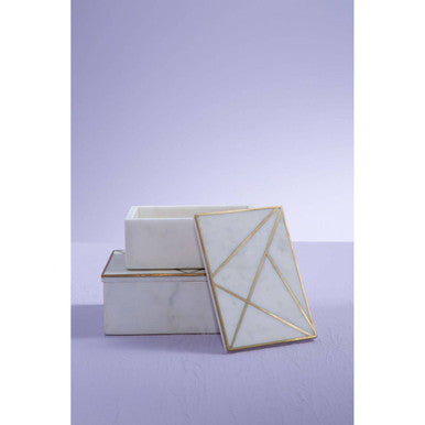 Large White Marble Trinket Box | Sena