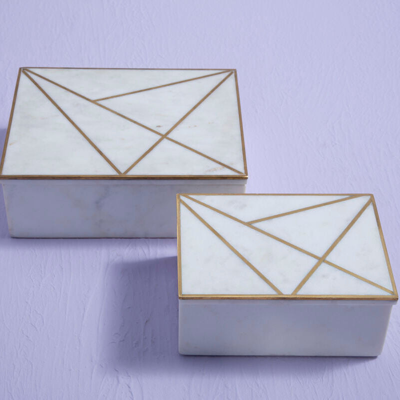 Large White Marble Trinket Box | Sena