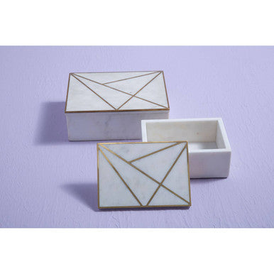 Large White Marble Trinket Box | Sena