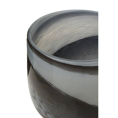 Grey and Black Glass Planter | Carra