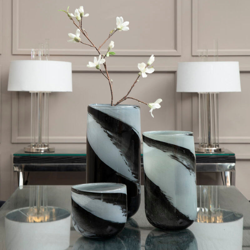 Large Grey and Black Brushstroke Vase | Carra
