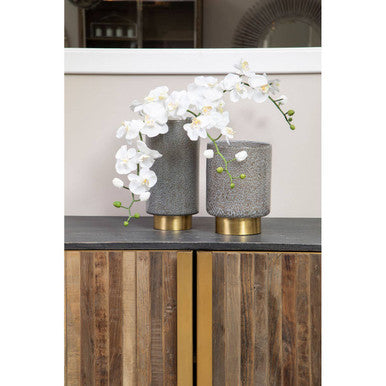 Large Grey and Gold Vase | Cleo