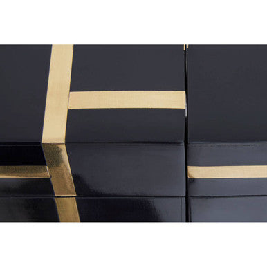 Black and Gold Set of 3 Jars with Tray | Odell