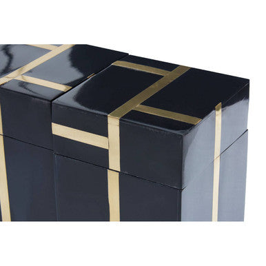 Black and Gold Set of 3 Jars with Tray | Odell