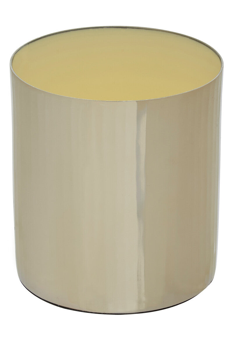 Amreli Gold Metal Large Trinket Box with Vertical Texture