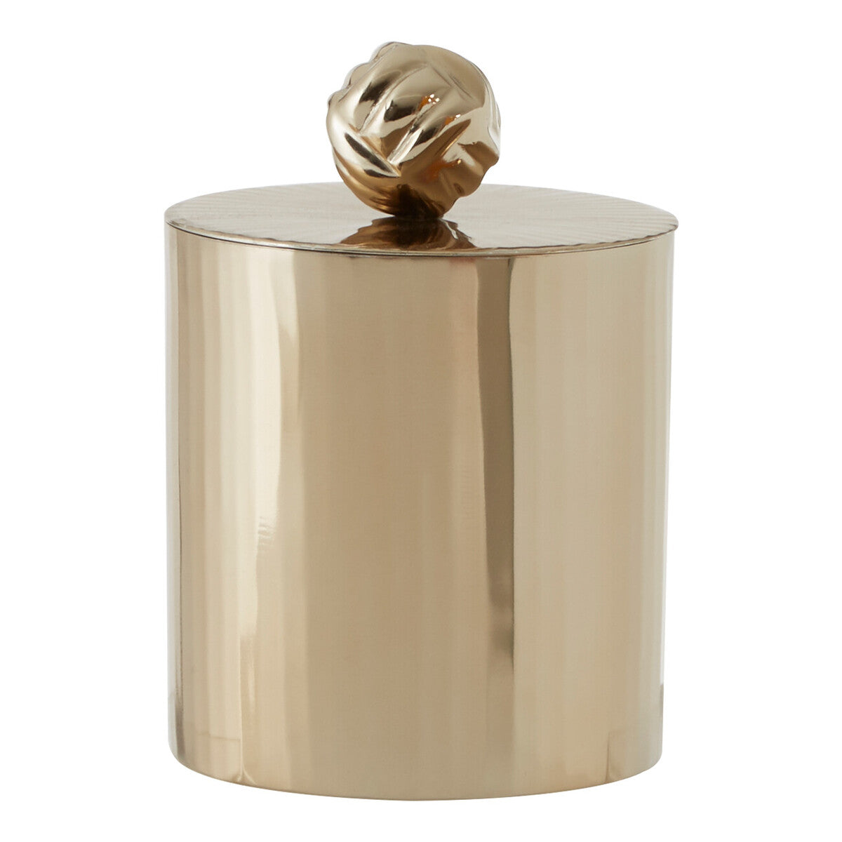 Amreli Gold Metal Small Trinket Box with Vertical Texture