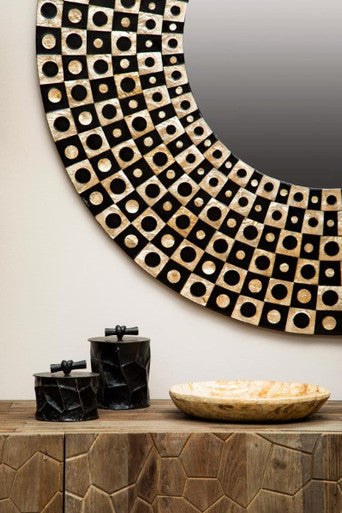 Akola Black and Gold Finish Metal Large Trinket Box