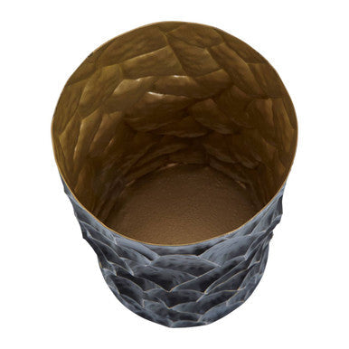 Akola Black and Gold Finish Metal Small Vase