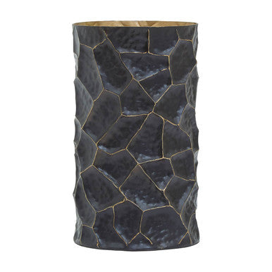 Akola Black and Gold Finish Metal Small Vase