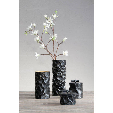 Akola Black and Gold Finish Metal Small Vase