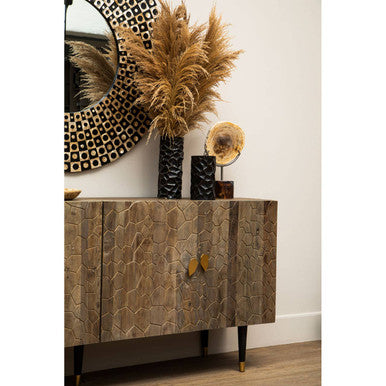 Akola Black and Gold Finish Metal Small Vase