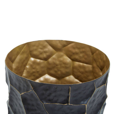 Akola Black and Gold Finish Metal Small Vase