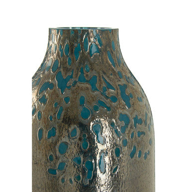 Blue Speckled Glass Small Vase | Caris