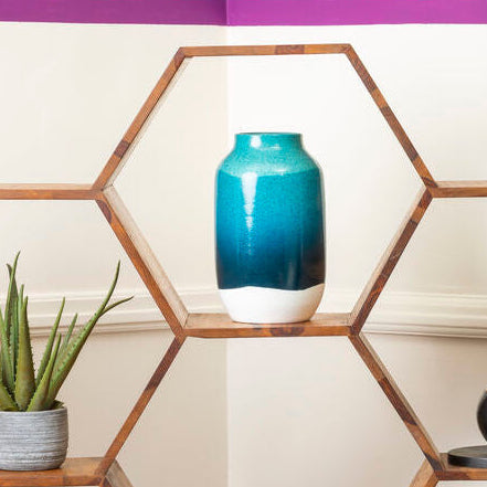 Blue and White Earthenware Vase | Domo