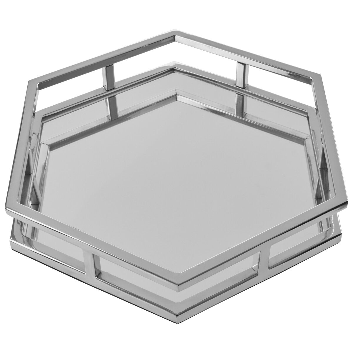 Silver Finish Hexagonal Tray | Herber