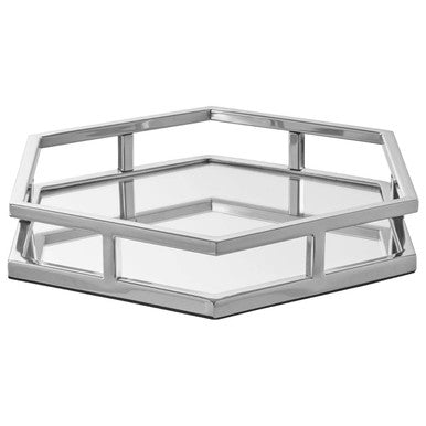 Silver Finish Hexagonal Tray | Herber