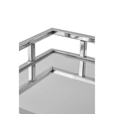Square Mirrored Silver Tray | Cruzar