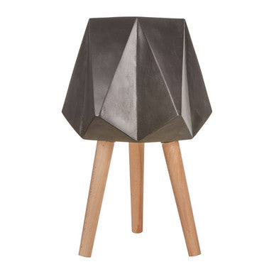 Large Black Geometric Planter with Legs | Darnell