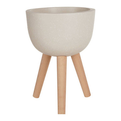 Small White Finish Rounded Planter | Darnell