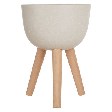 Small White Finish Rounded Planter | Darnell