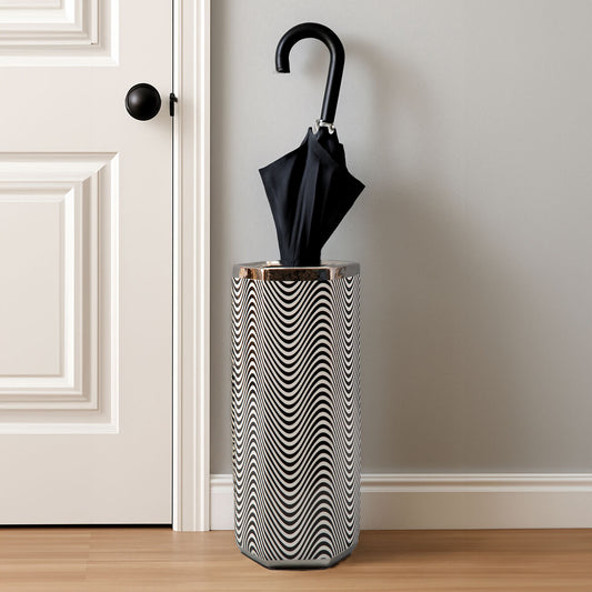 Celeste Black and White Umbrella Stand