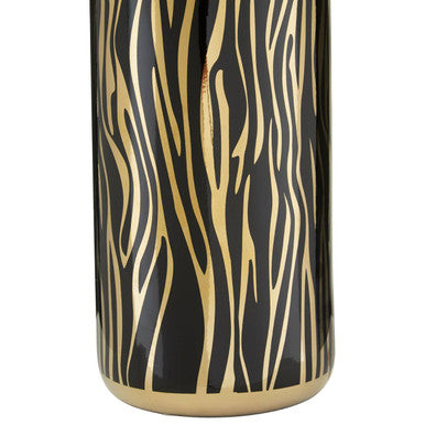 Calyse Black and Gold Zebra Print Umbrella Stand